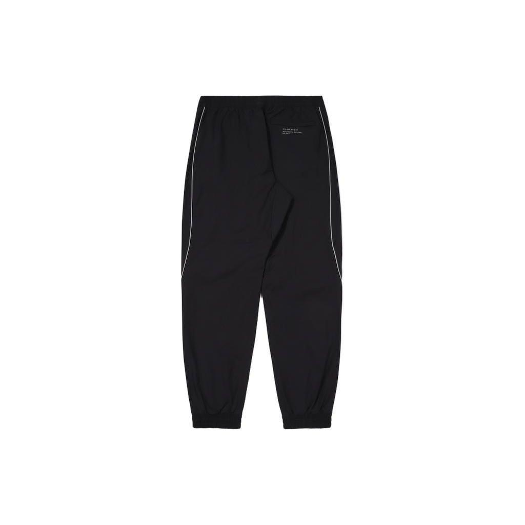 Fila Solid Color Logo Print Striped Trim Elastic Waist Sports Pants Unisex bottoms Black FS2WPF2211M-BLK