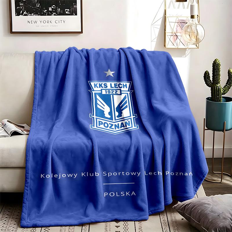 KKS Lech Poznan Theme Blanket Suitable For Beds Sofas And Camping Perfect For Both Men And Women Comfortable Bedding All Year Round
