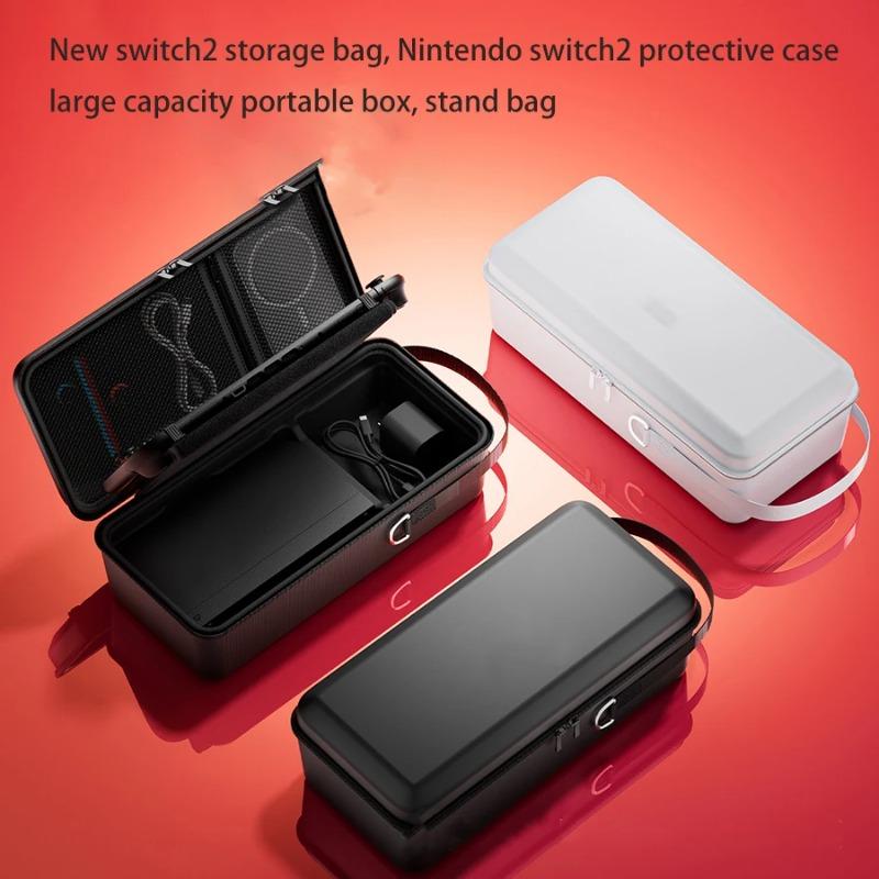 New for Switch 2 Storage Bag with OLED Protective Cover, Large Capacity Portable Hard Shell Bracket Bag