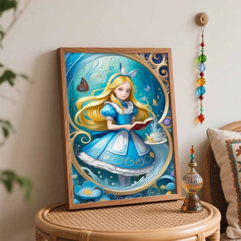 Disney Alice In Wonderland Oil Painting Handmade Painting Kit Diy Home Room Decoration Gift