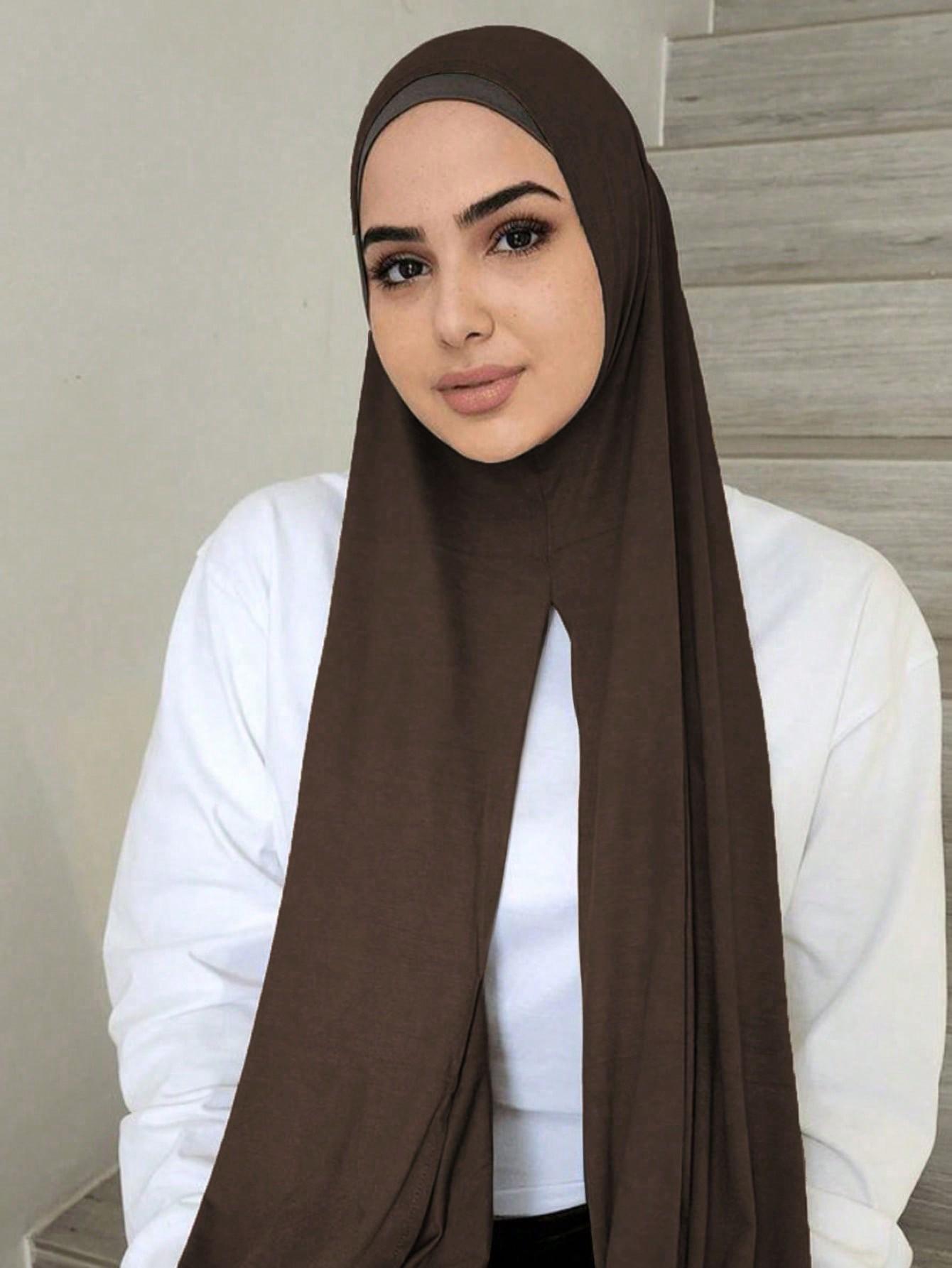 

Solid Jersey Modal Hijab Instant Hijab Scarf For Woman Muslim Hijab Shawls Ladies Long Wraps Ethnic Islamic Headband 170*85Cm