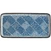 Japanese Style Ceramic Rectangular Sushi Plate, Sea Wave Pattern, Set of 2