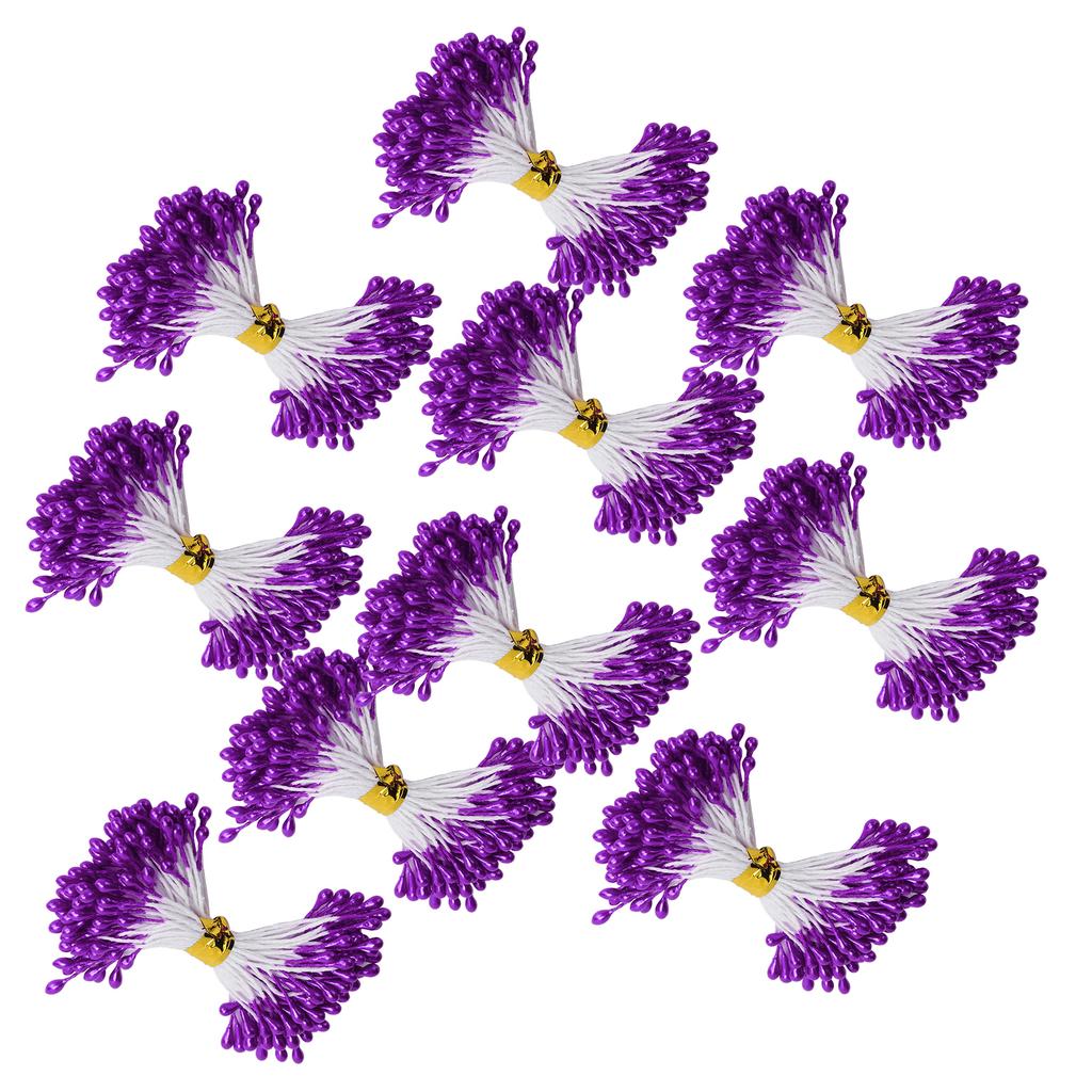 900Pcs Flower Stamen Purple Gypsum Artificial Bouquet Decor HandMade Crafts Accessories(3mm(#22) )