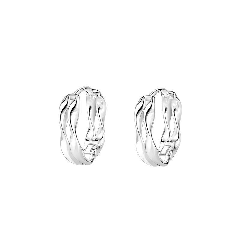 925 Silver hoop Earrings Simple Temperament Semale Sexy Jewelry Gift For Women