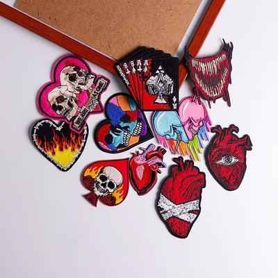 10 Pcs/pack  Fusible Embroidery Patch Iron On Patches For Clothing Thermoadhesive Patches For Jackets Jeans Backpack Ironable Sewing Patch
