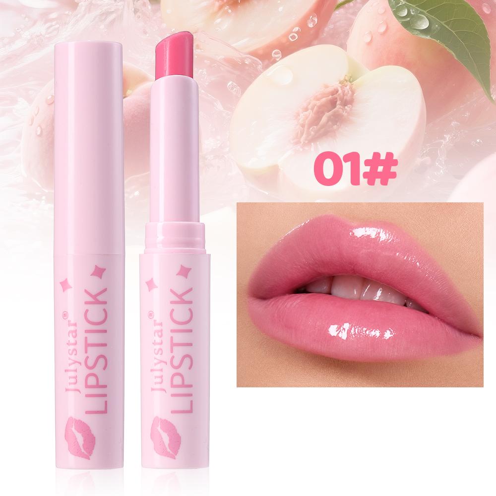 Julystar 8 Colors Fruity Color Changing Lipstick, Temperature Magic Mood Lip Balm, Moisturizing Hydrating Lip Glow, Natural Sheer Tinted Lip Makeup 1#