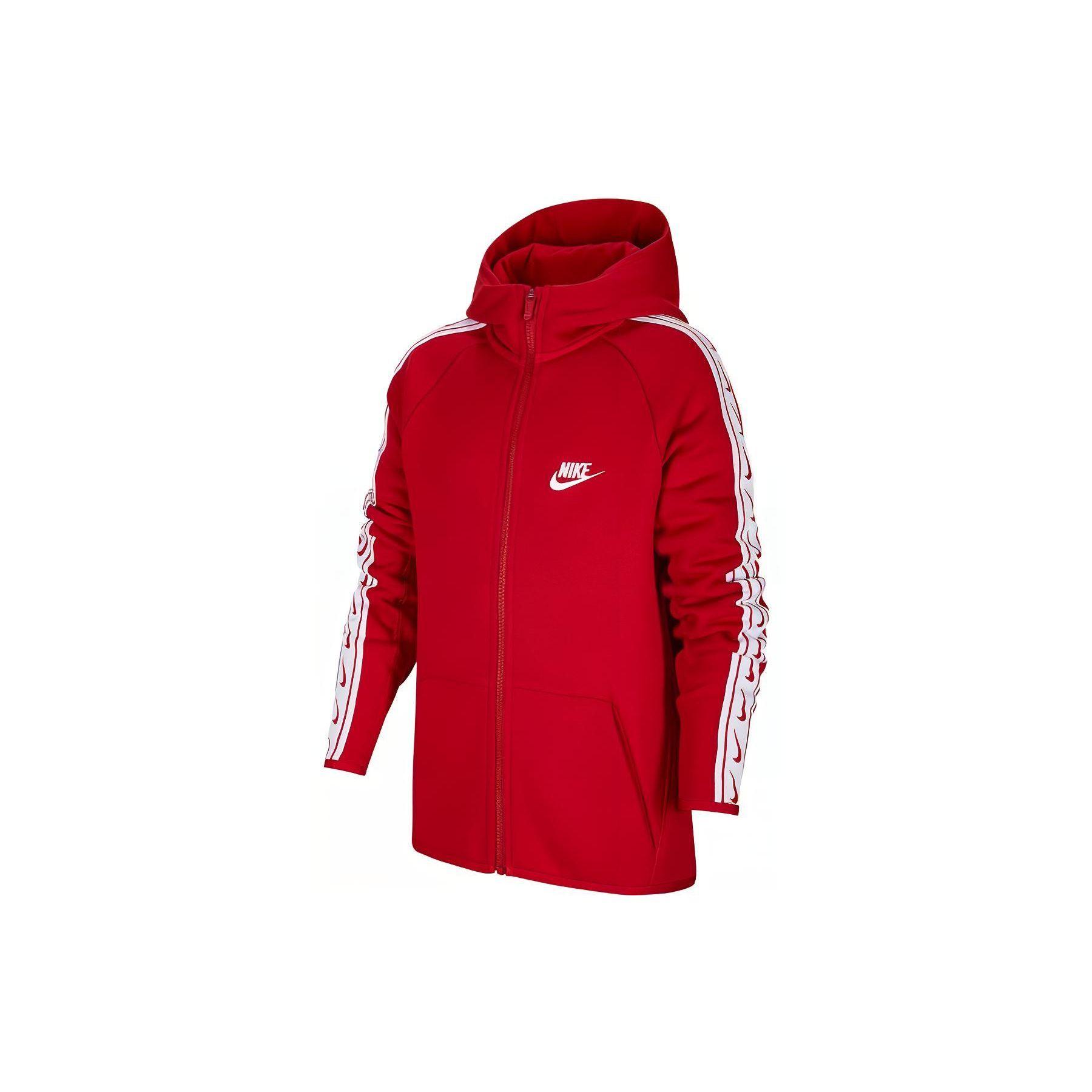 

Nike Printed Logo Sleeve Side Stripe Zip-Up Hooded Sports Jacket Kids Jackets CU4542-687 XL