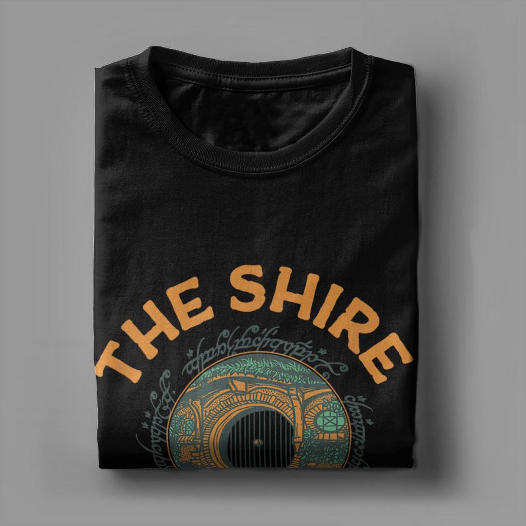 Herren T-Shirts L-Herr der Ringe Das Auenland Vintage Baumwoll-T-Shirts Kurzarm T-Shirt Rundhals Kleidung Übergröße