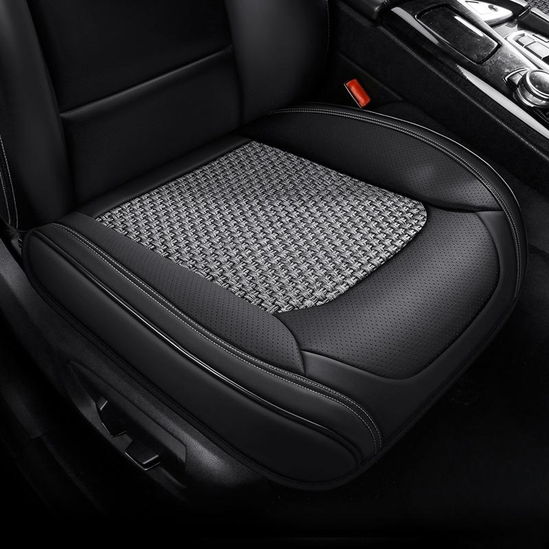 Car Seat Cover PU Leather Ice Silk Fiber Fabric Breathable Cars Seat Cushion Automobiles Seat Protector Universal Car Chair Pad