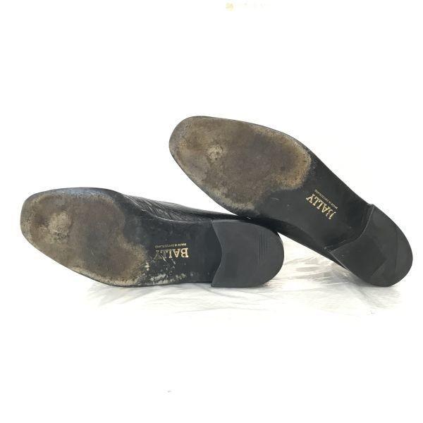 Bally Of Switzerland Leather Loafers Moccasin Size 6.5E 24.5-25.0cm Black Swiss Made Business Dress Shoes(USED)