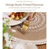 Boho Mandala Round Placemats Heat-Resistant Linen-Cotton Table Mats Washable Non-Slip Dining Decor