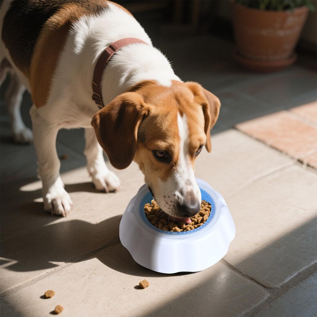 Pet Cooling Bowl Non-Toxic Durable Plastic Material Anti-Slip Base Designed for Maintaining Cool Water Temperature for Pets