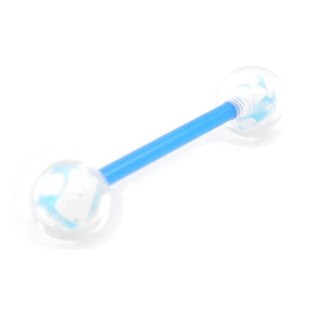 Les Trésors De Lily [I9139] - Flexible Tongue Piercing 'Coloring' Blue