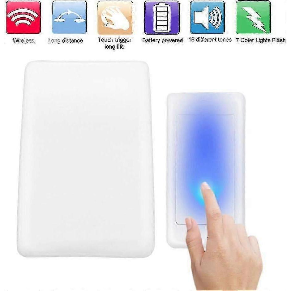 Wireless Doorbell for Deaf/Hard of Hearing Elderly with 7 Color Flashing Lights, 3 Modes & 16 Adjustable Volume