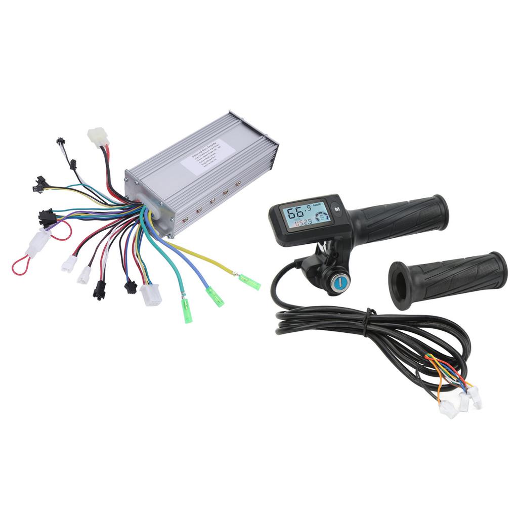 1000W 36V 48V Brushless Speed Motor Controller LCD Display Throttle with Lock for Electric Bike