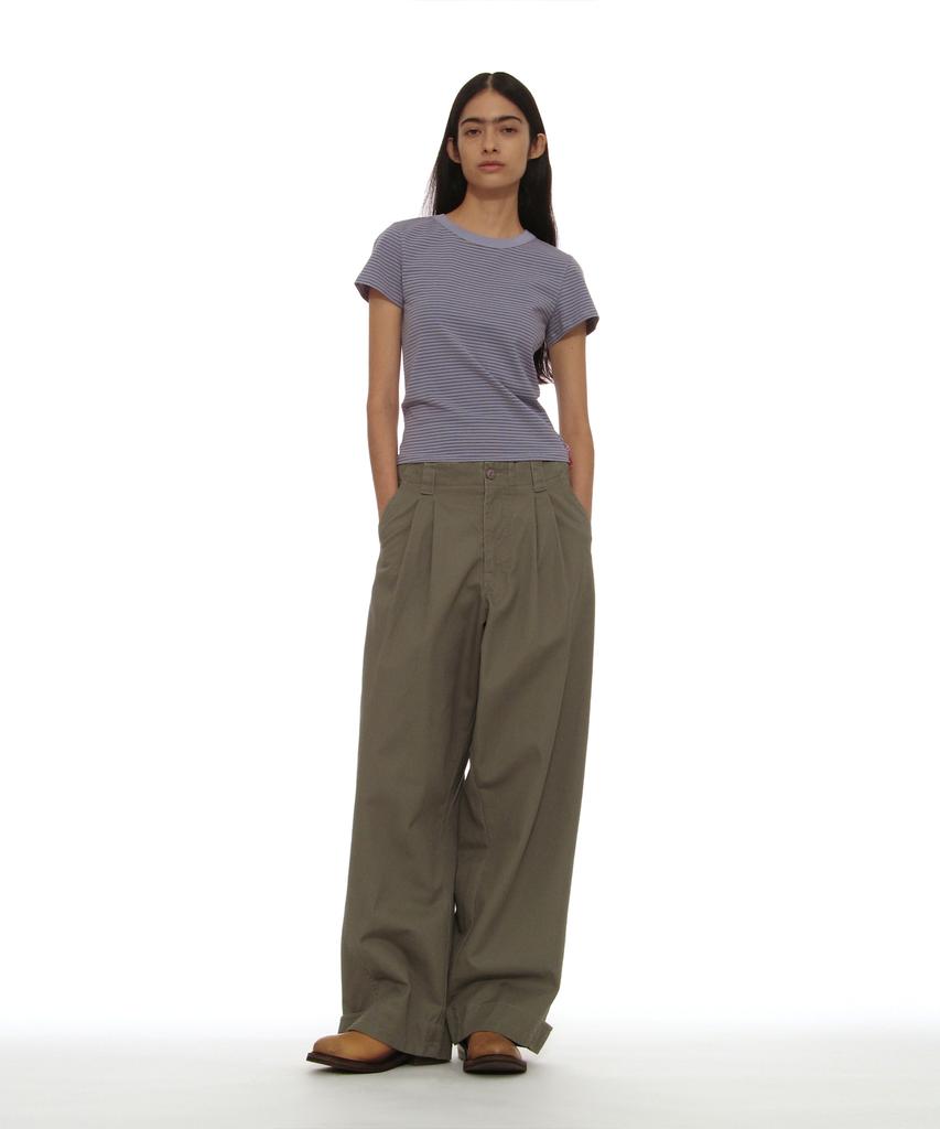 PARTIMENTO WOMEN Detachable Layered Chino Skirt Pants_Warm Gray