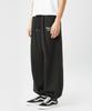 PRINOAR [Fleece Line Option] Statement String Single-Pleat Wide Pants - Black
