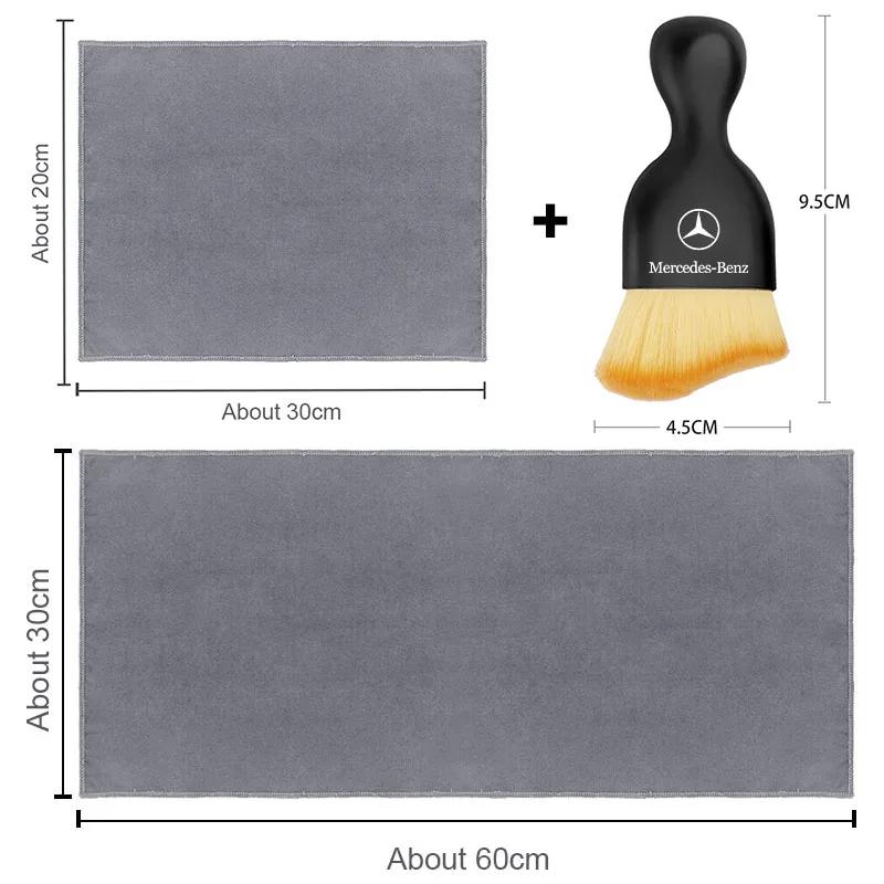YEW1 Car Cleaning Soft Brush Car Wash Towel Microfiber Cleaning Rag Cloth For Mercedes Benz AMG A C E R class CLA GLA W204 W210 W124