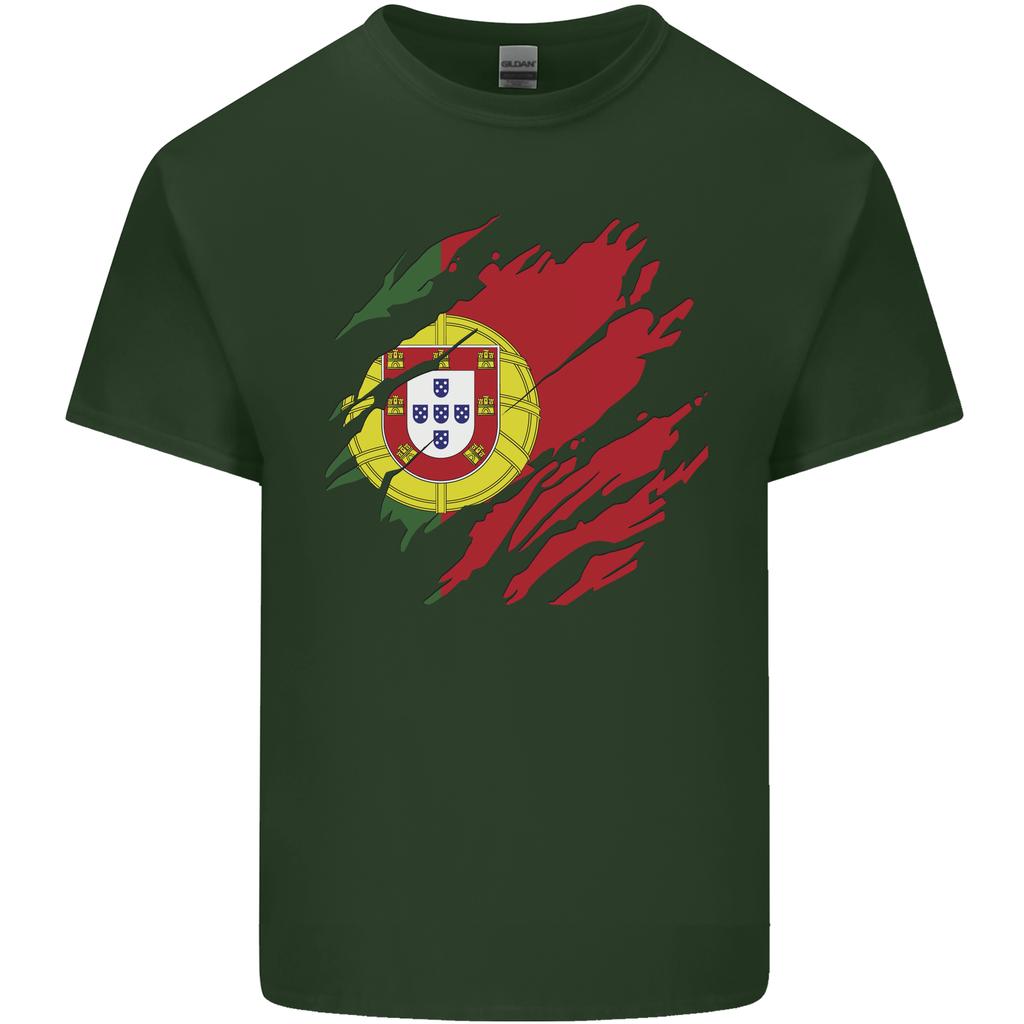 Torn Portugal Flag Portuguese Day Football Unisexs Light Cotton TShirt