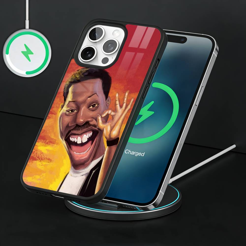E-Eddie Murphy Funny Phone Case For iPhone17,16,15,14,13 Plus,Pro Max Magnetic For Magsafe Wireless Charging iPhone14Plus