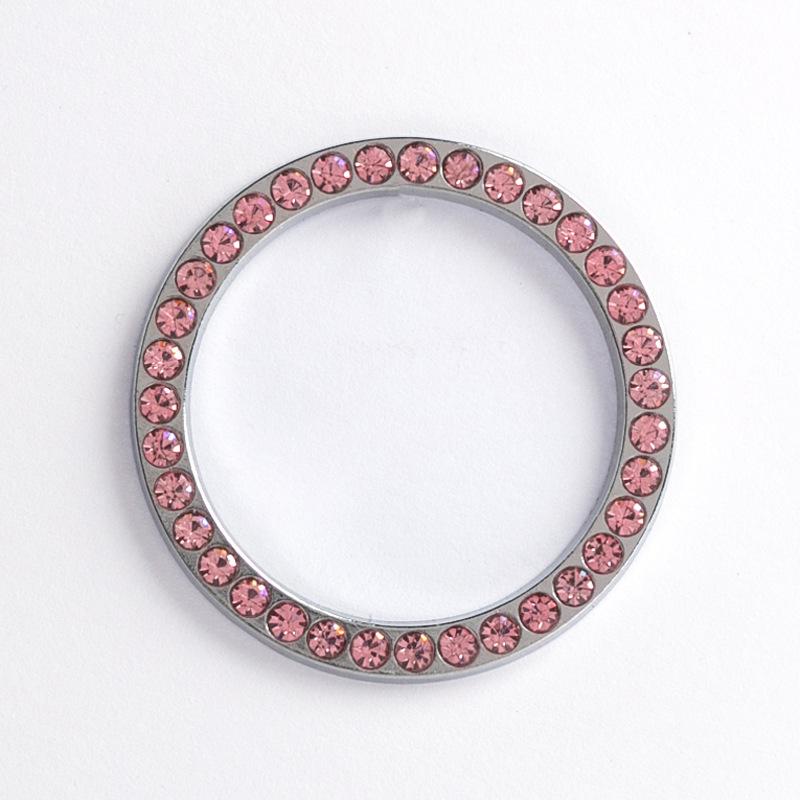 Car Accessories One-Click Start Button Decorative Ring Handmade Embedded Diamond Crystal Ignition Circle Decal Start Key Ornamen