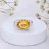 Citrin-Edelstein-Ring: Statement-Ring aus 925er Sterlingsilber