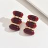 Fashion Retro Burgundy Resin Earrings Luxury Elegant Women Jewelry