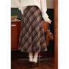 Lu Xiangnan Original 'Time Lover' Retro Plaid A-line Skirt