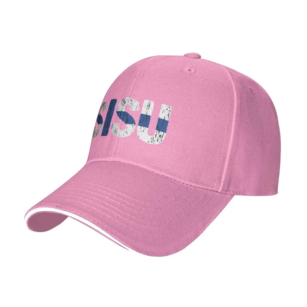 Retro Black White Sisu Finnish Flag Finland Punk Ladies Baseball Caps For Women Men  Adult Male Beach Dad Hat Snapback Cap