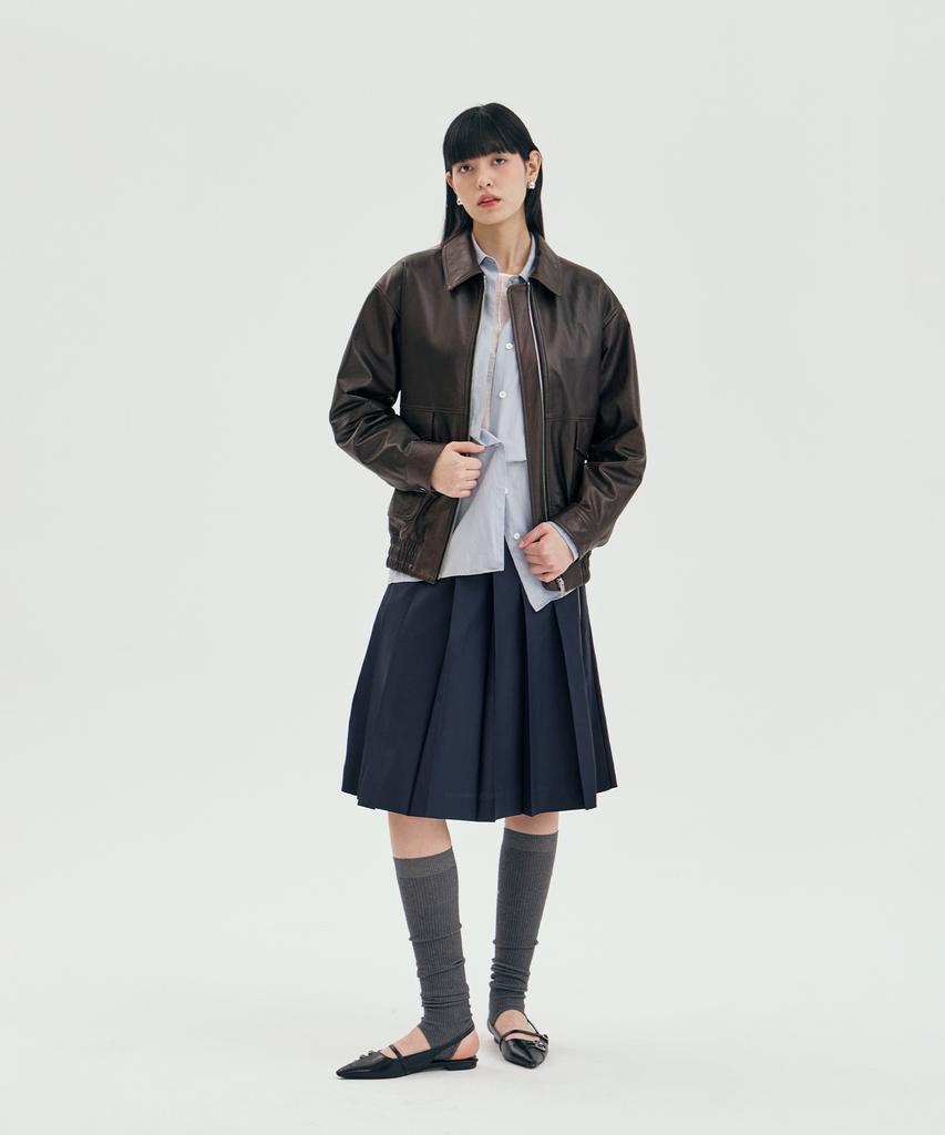 PINBLACK Wool Mix Pleated Set-Up Skirt