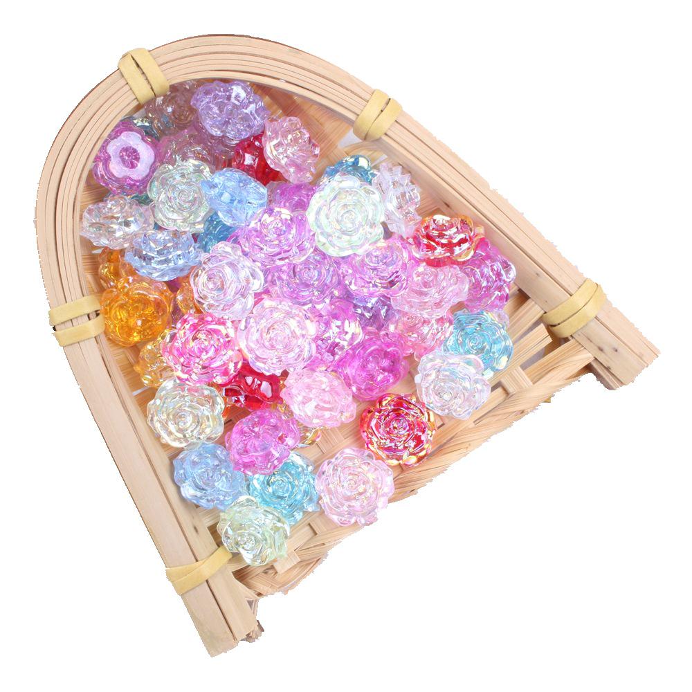Solid Color Resin Rose Pearl Stickers for DIY Phone & Jewelry Accessories