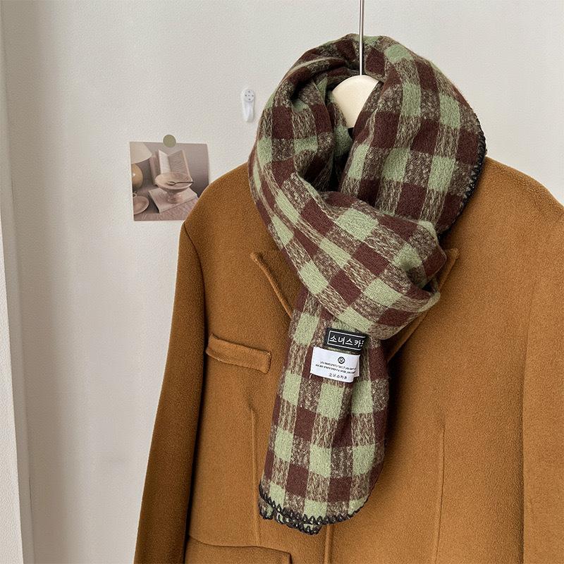New Maillard Premium Plaid Scarf Women's Winter Korean Shawl Dual-purpose Spring and Autumn Thickened Warm Tide
