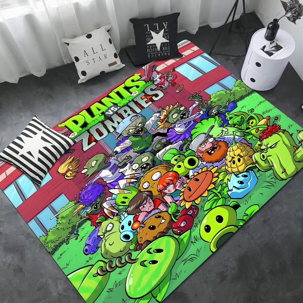P-Plants-vs-Zombie Cartoon Door Mat Nordic Style Home Doormat Bathroom-Toilet Mats Bedroom Bedside Mats