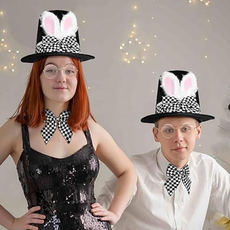 Rabbits Ears Top Hat Easter Day Costume Accessories White Gloves Striped and Plaids Stockings Party Supplies