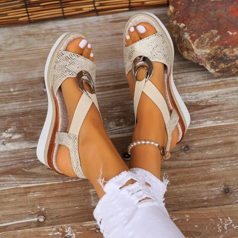

Fashion Shoes for Women 2024 Summer Fashion Large Size Women s Wedges Sandals Comfortable and Versatile Platform Sandals Sandalias Mujer 39