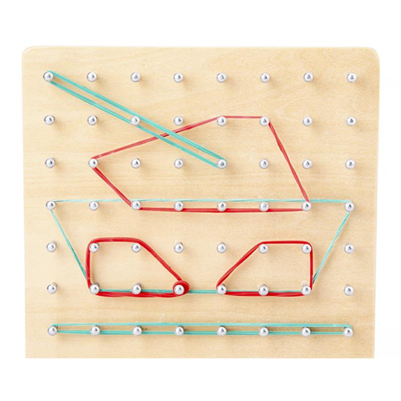 Montessori Graphic Nail Board Creative Jigsaw Puzzle Toy Animal Geometry Maths Teaching Aid Children Early Education Toy For Kid