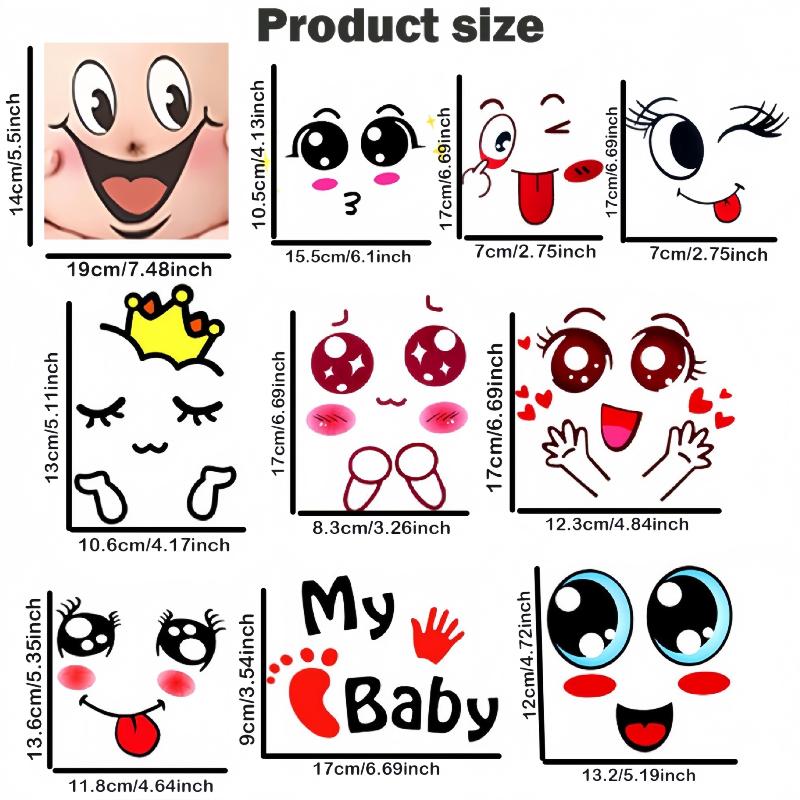 9Pcs Pregnancy Belly Stickers Photographs Props Funny Facial Expressions Decals Memorable Keepsakes Mum Maternity Accessories
