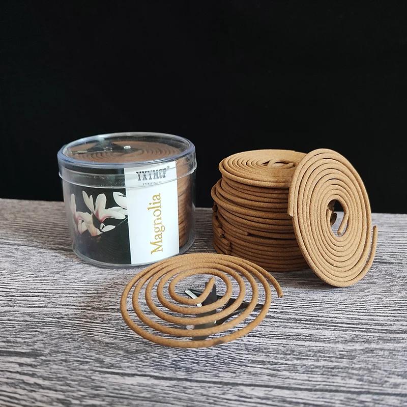 Encens en Spirale Bois de Santal Naturel 48 Plaques/boîte Lavande Jasmin Rose Parfum Aromathérapie Intérieur Brûleur Indien Bouddhiste