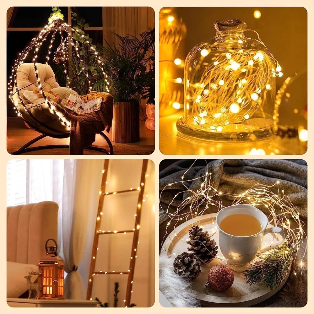 LED Fairy String Lights Battery Operated with 3 Flashing Modes, Mini Copper Wire String Lihgt for DIY Parties Wedding Decor