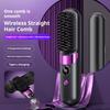 Portable Hair Straightener Brush 4 Temperature Adjustable LED Display Fast Heating Travel Cordless Electric Hot Brush Curly Hair Styling Detangling