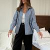 Women Shirt Lapel Long Sleeve Single Breasted Shirt Tops Mid-length Loose Fit Casual Tops Work Daily Life Wear