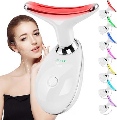 Face and Neck Massager Tool, 7 Colors LED Womens Skin Care Facial Massager for Skin Rejuvenation, Lifting, Toning, Glow Boost