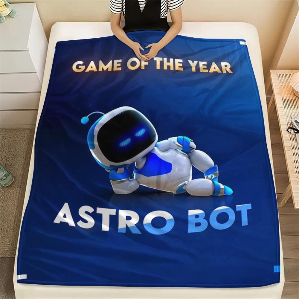 1PC ASTRO BOT Patterned Flannel Blanket Suitable For All Seasons for Home Decor Warmth and Comfort Gifts Holiday Present