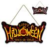 Halloween Horror Pumpkin Head LED Lights Wooden Listing Holiday Party Wall Hanging Wall Decoration Welcome Sign