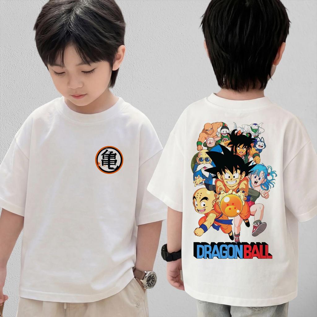 Anime Dragon Ball Cosplay TShirt Cotton Short Sleeve Tops Casual Loose Retro TShirt Men Women Kids Family Matching Outfits