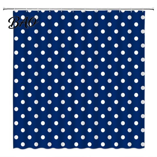 Stylish Retro Bathroom Decor Polka Dot Shower Curtain with Hooks, Waterproof Fabric Curtain, Bath Decorative Curtains for Tub Bathtub Decor, Washable,