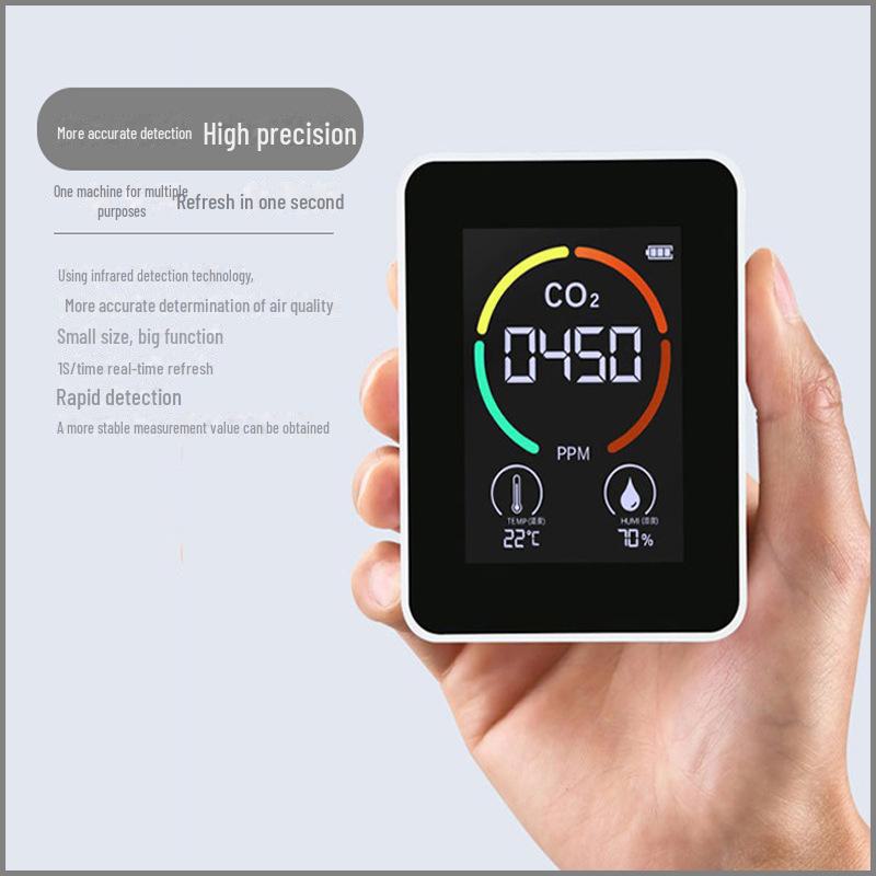 Klassisk 3-i-1 inomhus CO2-, temperatur- och luftfuktighetsdetektor med 2,8" LCD-skärm