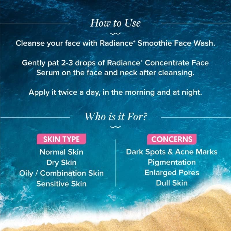 Aqualogica Radiance+ Concentrate Niacinamide Face Serum 30ml for Glowing, Oily & Dry Skin, Brightens & Rejuvenates