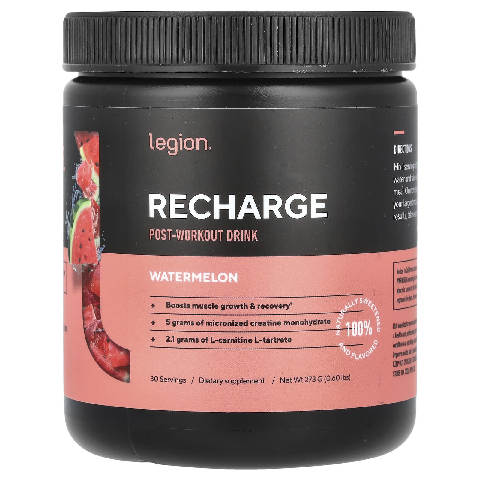 

Recharge, Post-Workout Drink, Watermelon, 273G(0.6Lb)