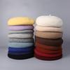 100% Australian Wool Plain Beret Cap French Minimalist British Pumpkin Hat Warm Winter Wool Painter Cap